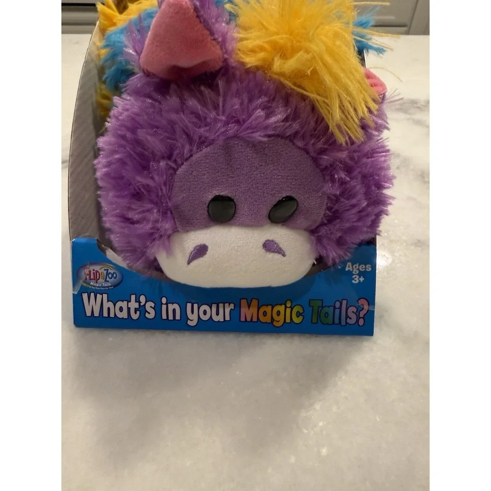 New‎ FlipaZoo Magic Tails 2-in-1 Animal Plush Flippable Purple Unicorn To Dragon